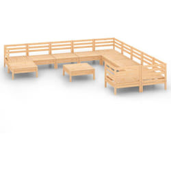 Salon De Jardin 12 Pcs Bois De Pin Massif