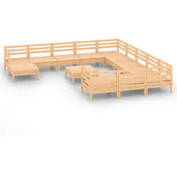 Salon De Jardin 13 Pcs Bois De Pin Massif