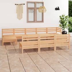 Vidaxl Salon De Jardin 10 Pcs Bois De Pin Massif