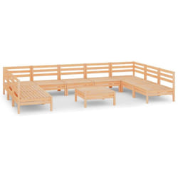 Salon De Jardin 10 Pcs Bois De Pin Massif
