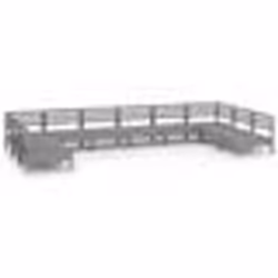 vidaXL Salon de jardin 10 pcs Gris Bois de pin massif - TU