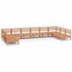 vidaXL Salon de jardin 10 pcs Marron miel Bois de pin massif - TU