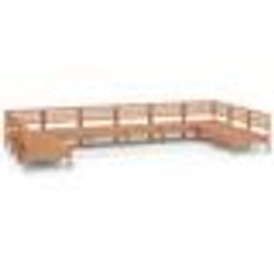 vidaXL Salon de jardin 10 pcs Marron miel Bois de pin massif - TU
