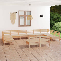 Salon De Jardin 12 Pcs Bois De Pin Massif Vidaxl