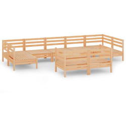Salon De Jardin 10 Pcs Bois De Pin Massif