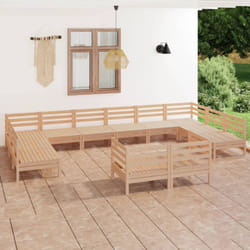 Vidaxl Salon De Jardin 12 Pcs Bois De Pin Massif