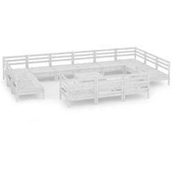 Vidaxl - Salon de jardin 14 pcs Blanc Bois de pin massif