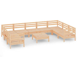 Salon De Jardin 10 Pcs Bois De Pin Massif Vidaxl