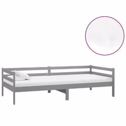 VidaXL 3083556, lit sofa, Gris, mousse, Bois de pin, 2040 mm, 980 mm