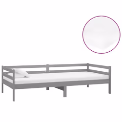 VidaXL 3083561, lit sofa, Gris, mousse, Bois de pin, 2040 mm, 980 mm