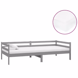 VidaXL 3083571, lit sofa, Gris, mousse, Bois de pin, 2040 mm, 980 mm