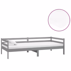 VidaXL 3083576, lit sofa, Gris, mousse, Bois de pin, 2040 mm, 980 mm