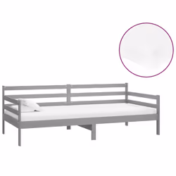VidaXL 3083581, lit sofa, Gris, mousse, Bois de pin, 2040 mm, 980 mm