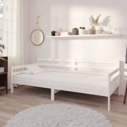vidaXL Lit de repos avec matelas - Blanc 90x200 cm Bois