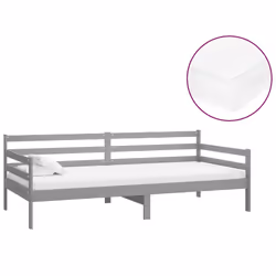 VidaXL 3083596, lit sofa, Gris, mousse, Bois de pin, 2040 mm, 980 mm