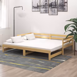 Ce lit en bois est une solution parfaite pour accueillir des invités pour la nuit tout en offrant un espace confortable pour ...