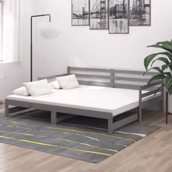VidaXL 3083661, lit sofa, Gris, mousse, Bois de pin, 2030 mm, 980 mm