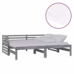 VidaXL 3083671, lit sofa, Gris, mousse, Bois de pin, 2035 mm, 980 mm