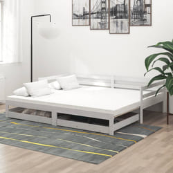 vidaXL Lit coulissant sans matelas 2x(90x200) cm blanc - 90 x 200 cm