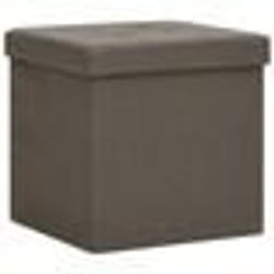 vidaXL Tabouret de rangement pliable Marron Faux lin - TU