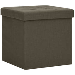 Vidaxl - Tabouret de rangement pliable Marron foncé Faux lin
