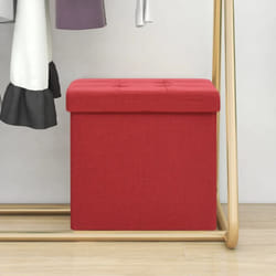 Vidaxl - Tabouret de rangement pliable Rouge bordeaux Faux lin