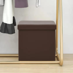 vidaXL Tabouret de rangement pliable Marron PVC - TU