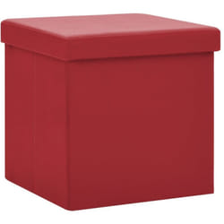 Vidaxl - Tabouret de rangement pliable Rouge bordeaux pvc