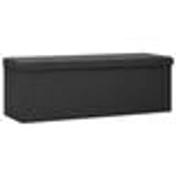 vidaXL Banc de rangement pliable Noir Faux lin