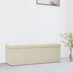 Vidaxl - Banc de rangement pliable Blanc crème Faux lin