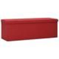 vidaXL Banc de rangement pliable Rouge bordeaux Faux lin
