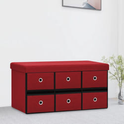 Vidaxl - Banc de rangement pliable Bordeaux 76x38x38 cm Faux lin