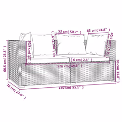 VidaXL 317505 banc de jardin Rotin, Plastique - Vue supplémentaire 7