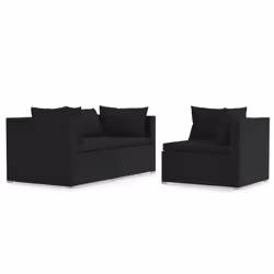 VidaXL 317527, Noir, Rotin, Plastique, Adultes et enfants, 6 cm, 63 cm, 63 cm