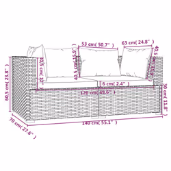 VidaXL 317527 banc de jardin Rotin, Plastique - Vue supplémentaire 7