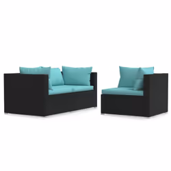 VidaXL 317538, Noir, Rotin, Plastique, Adultes et enfants, 6 cm, 63 cm, 63 cm
