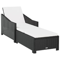 VidaXL 317179 chaise d'extérieur Linge Siège rembourré Polyester, Polyuréthane, Acier Crème, Blanc