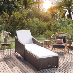 VidaXL 317179 chaise d'extérieur Linge Siège rembourré Polyester, Polyuréthane, Acier Crème, Blanc