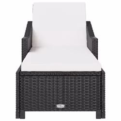 VidaXL 317179 chaise d'extérieur Linge Siège rembourré Polyester, Polyuréthane, Acier Crème, Blanc