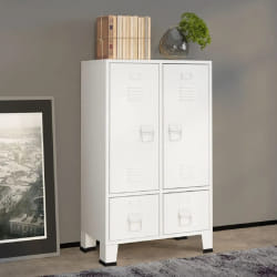vidaXL Garde-robe industrielle - Blanc