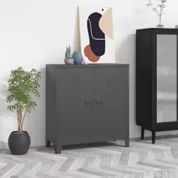 Ce coffre de rangement industriel vous permettra de garder votre maison propre et bien rangée ! Avec 2 étagères et porte-étiq ...