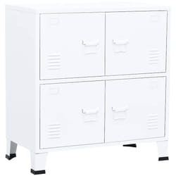 Coffre de rangement industriel Blanc 75x40x80 cm Acier vidaXL