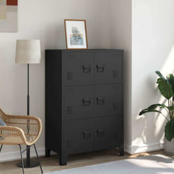 Vidaxl - Coffre de rangement industriel Noir 75x40x115 cm Métal