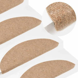 Vidaxl - Tapis d'escalier autocollants 15 pcs 56x17x3 cm Beige