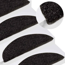 Tapis d'escalier autocollants 15 pcs 56x17x3 cm Anthracite Vidaxl