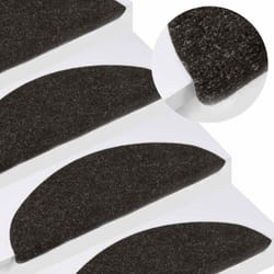 Vidaxl - Tapis d'escalier autocollants 15 pcs 56x17x3 cm Noir