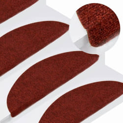 Vidaxl - Tapis d'escalier autocollants 15 pcs 56x17x3 cm Rouge