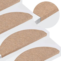 Vidaxl - Tapis d'escalier autocollants 15 pcs 65x22,5x3,5 cm Beige