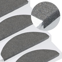 Vidaxl - Tapis d'escalier autocollants 15 pcs 65x22,5x3,5 cm Gris