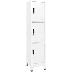 Armoire en acier avec 3 compartiments équipés de clés différentes couleurs Couleur : Blanc